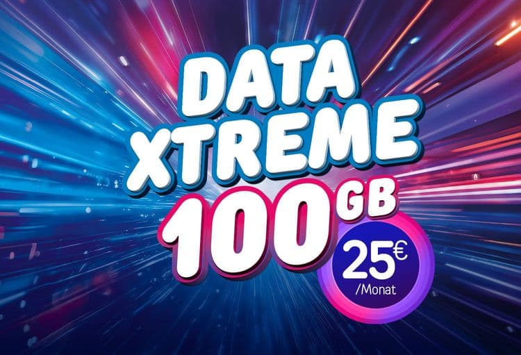 MOBILFUNKABO GO)) XTREME mit 100 GB Datenvolumen für 25 € pro Monat